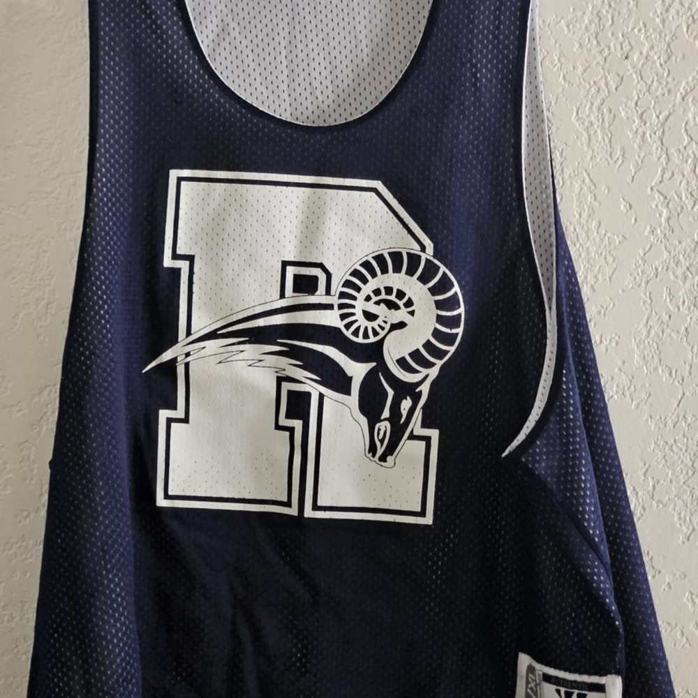 Navy Mesh Sports Jersey with Ram Logo